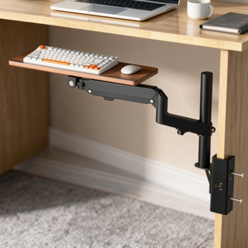 Tech Table Accessories - Save Space Under Desk Keyboard Tray