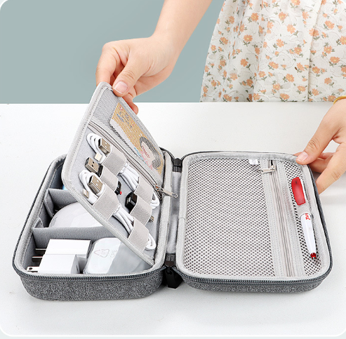 Tech Accessories Travel Organizer Pouch - Portable Waterproof EVA Hard Shell Tech