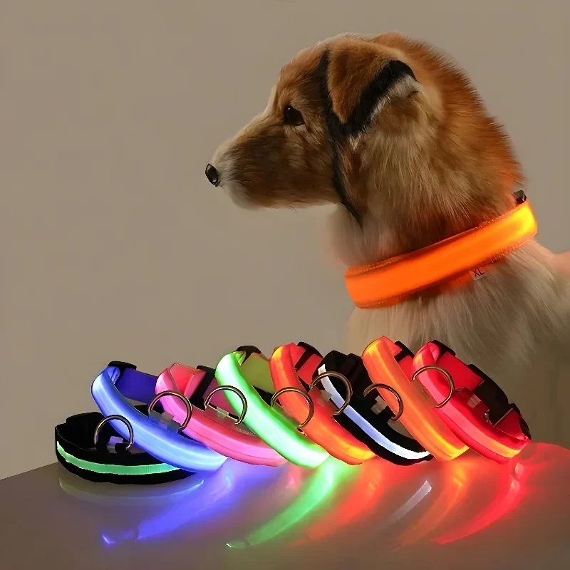 Tech Dog Accessories - Dog Collar Nylon LED Night Safety