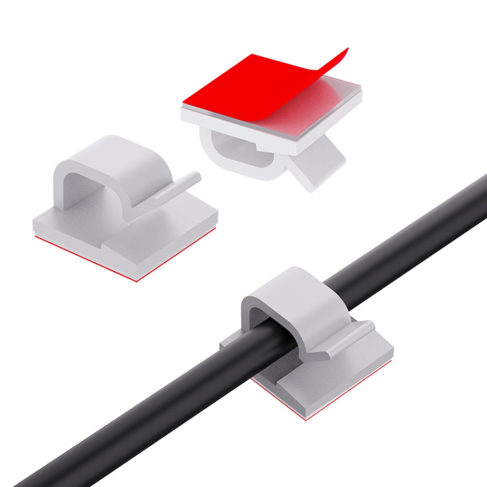 R Shape Transparent Plastic Ca - Desk Cable Clip ulasan dan harga