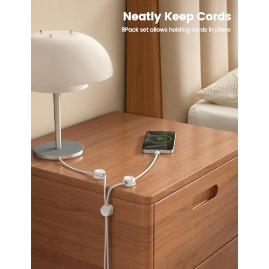 8 Pack Cord Organizer, [1s Loc - Desk Cable Clip ulasan dan harga