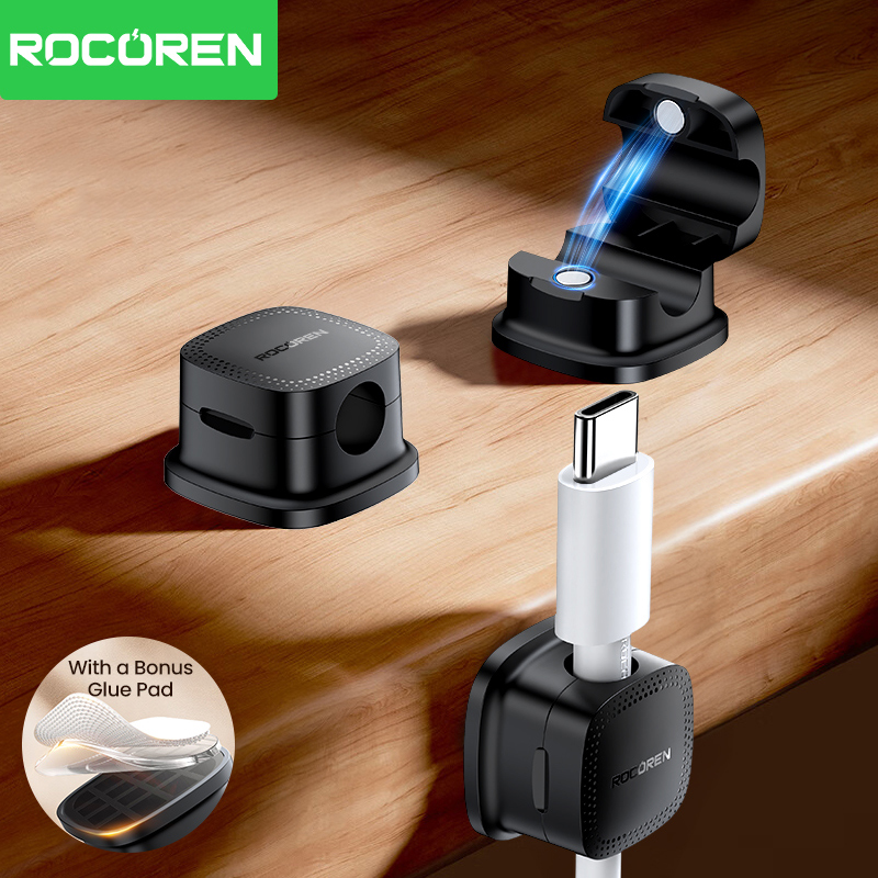 ROCOREN 30PCS Magnetic Cable O - Desk Cable Clip ulasan dan harga