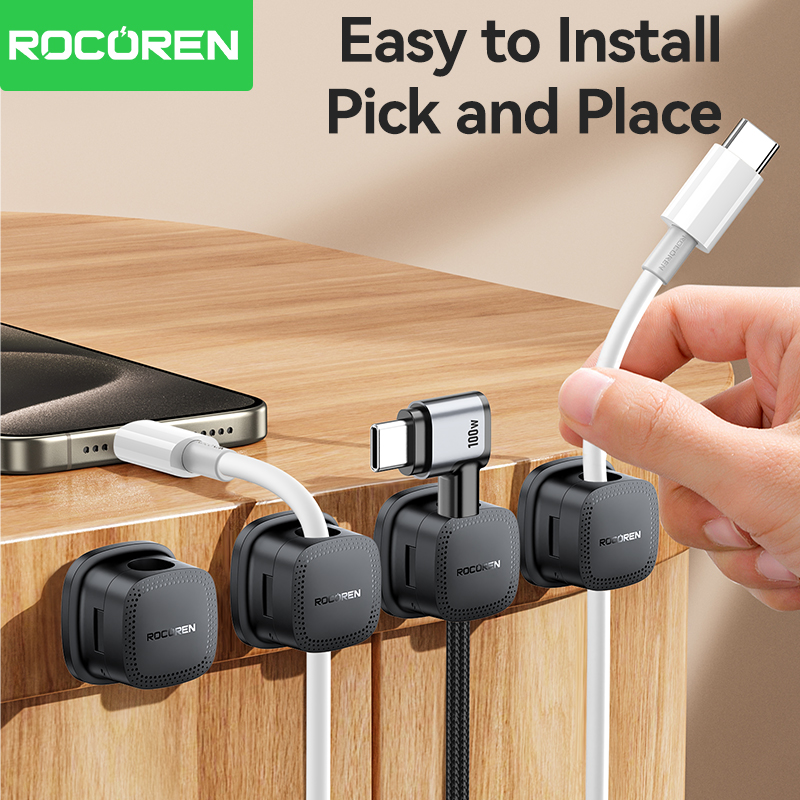 ROCOREN 30PCS Magnetic Cable O - Desk Cable Clip ulasan dan harga