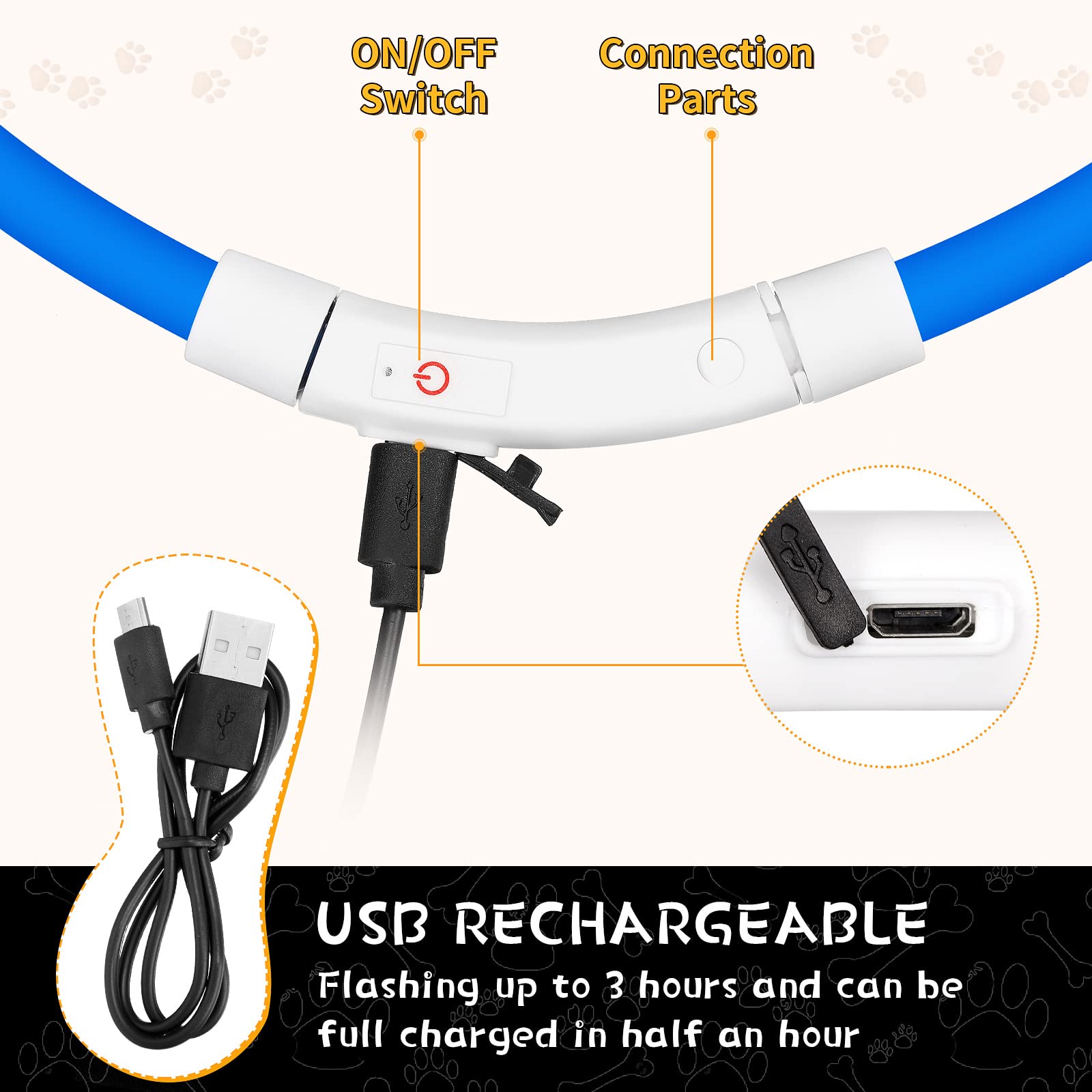 Silicone LED Dog Collar Rechar - Tech Dog Accessories ulasan dan harga