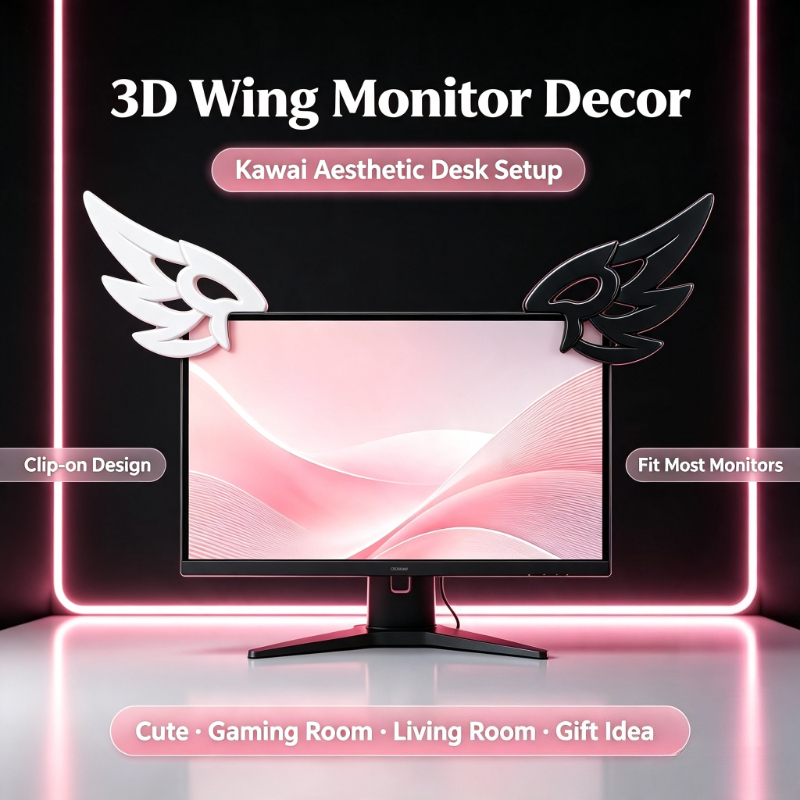 Kawaii 3D Wing Decor for Compu - Tech Table Accessories ulasan dan harga