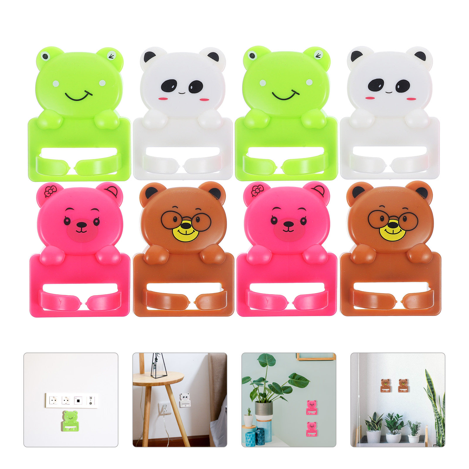8 Pcs Cartoon Suction Cup Hook - Desk Cable Clip ulasan dan harga