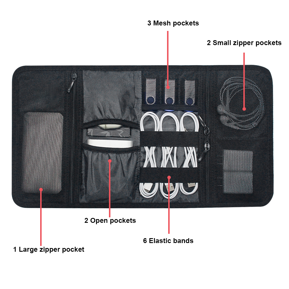 Tech Organizer Bag Cable Stora - Tech Accessories Travel Organizer Pouch ulasan dan harga