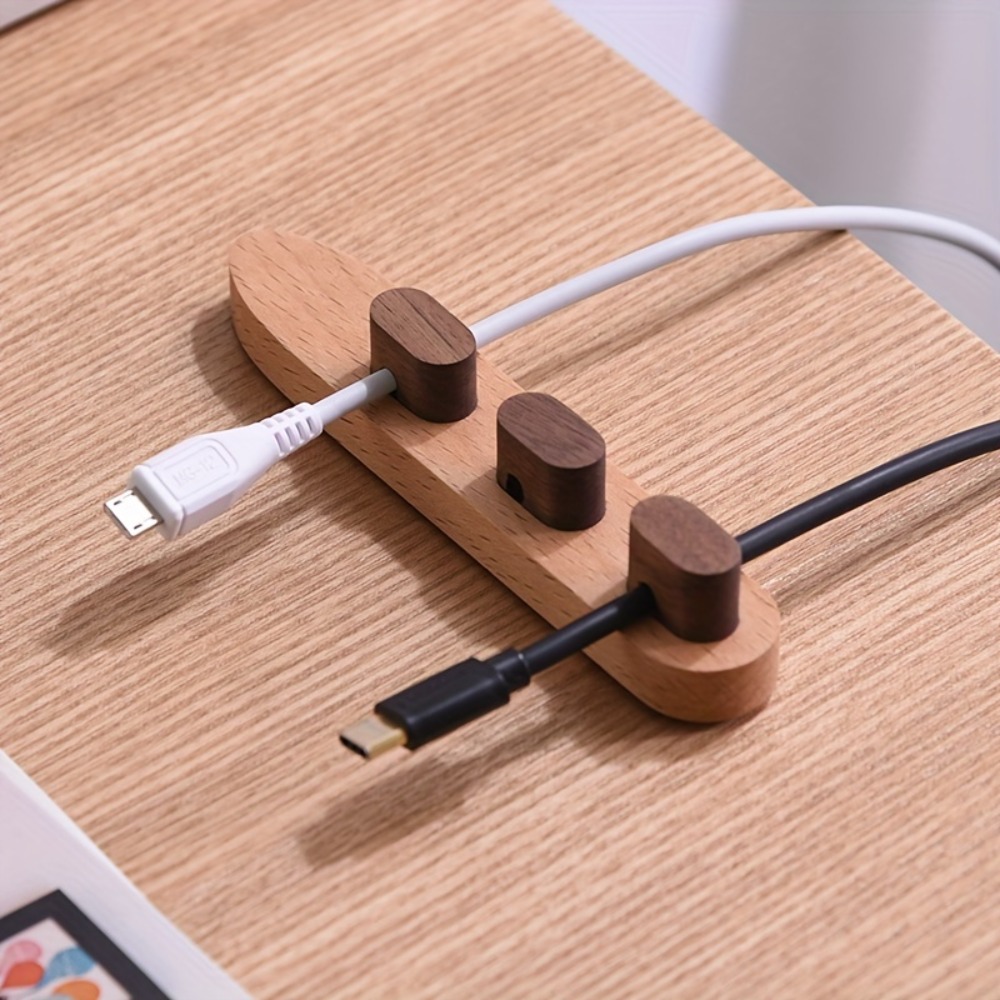 Wooden Cable Organizer Adhesiv - Desk Cable Clip ulasan dan harga