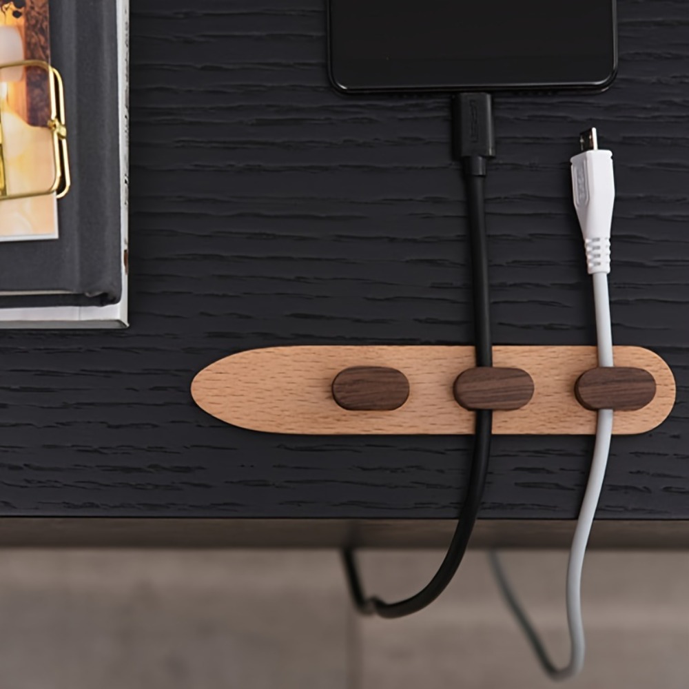 Wooden Cable Organizer Adhesiv - Desk Cable Clip ulasan dan harga