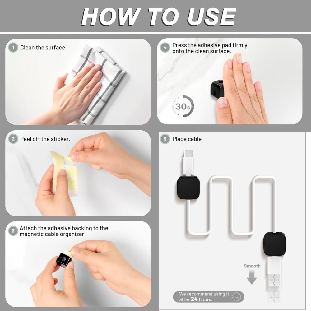 Magnetic Cable Clips for Cord  - Desk Cable Clip ulasan dan harga