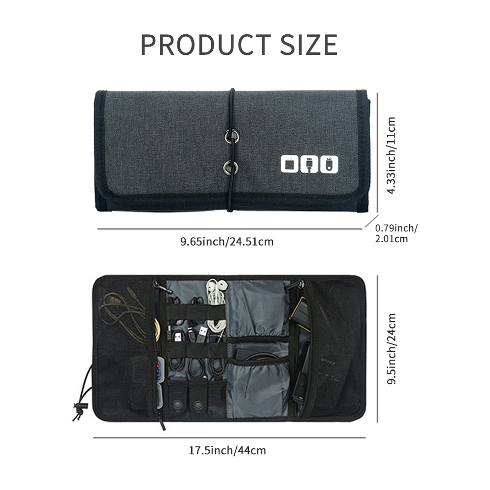 Travel Cable Storage Bag，Elect - Tech Accessories Travel Organizer Pouch ulasan dan harga