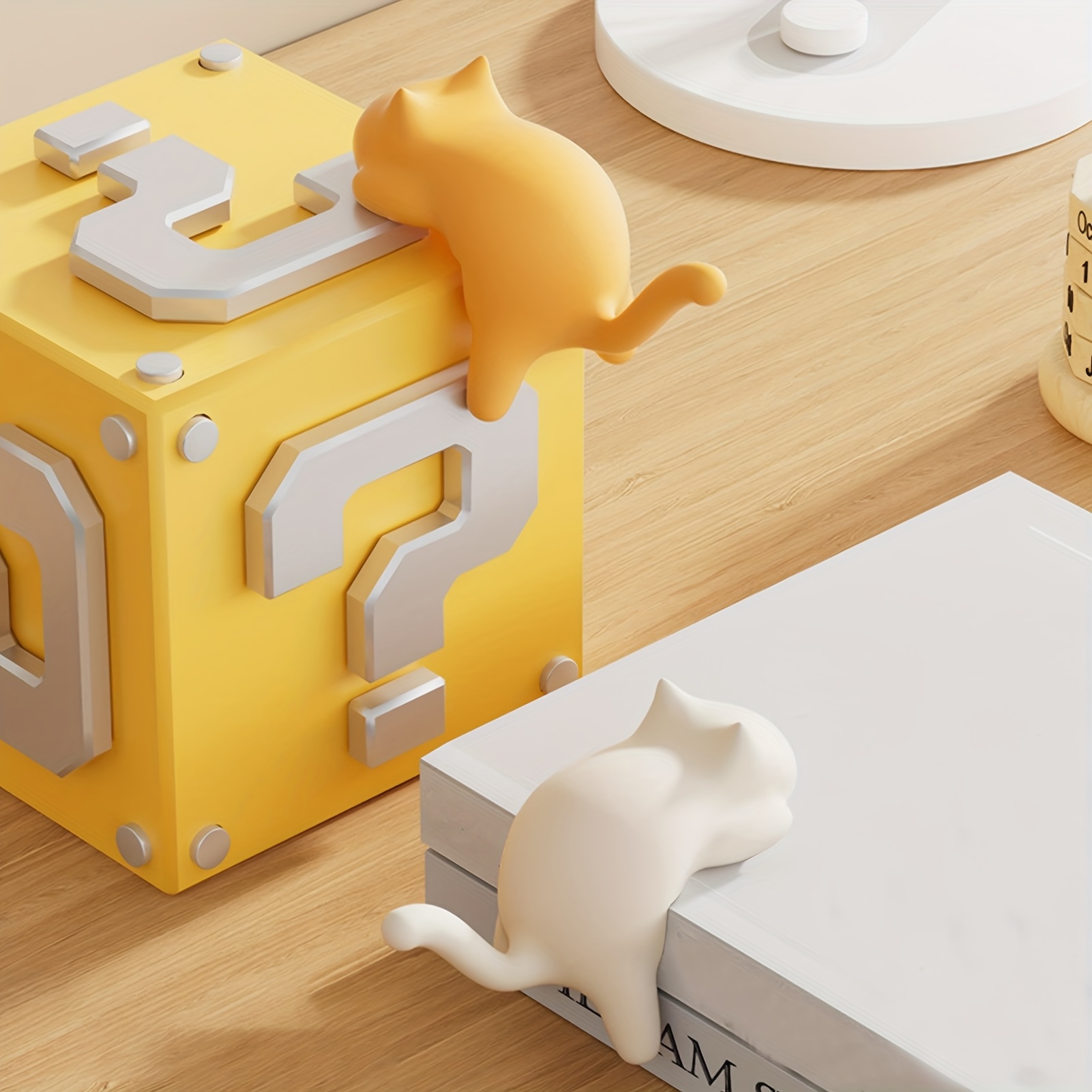 1pc Colorful Cat-Shaped Desk H - Desk Cable Clip ulasan dan harga