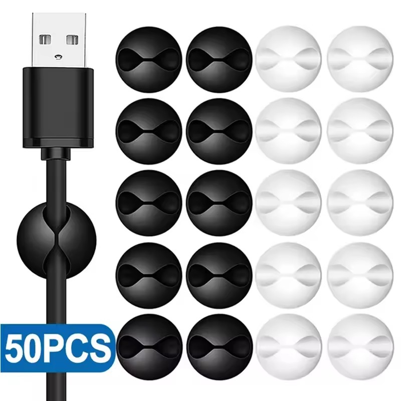 5/50Pcs Desktop Wall Cable Cli - Desk Cable Clip ulasan dan harga