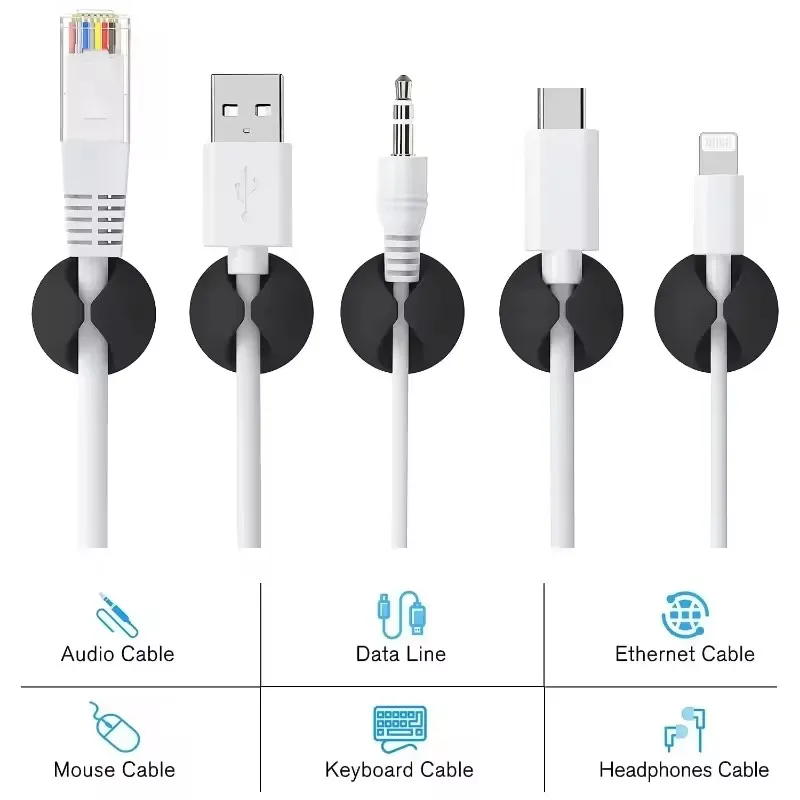 5/50Pcs Desktop Wall Cable Cli - Desk Cable Clip ulasan dan harga