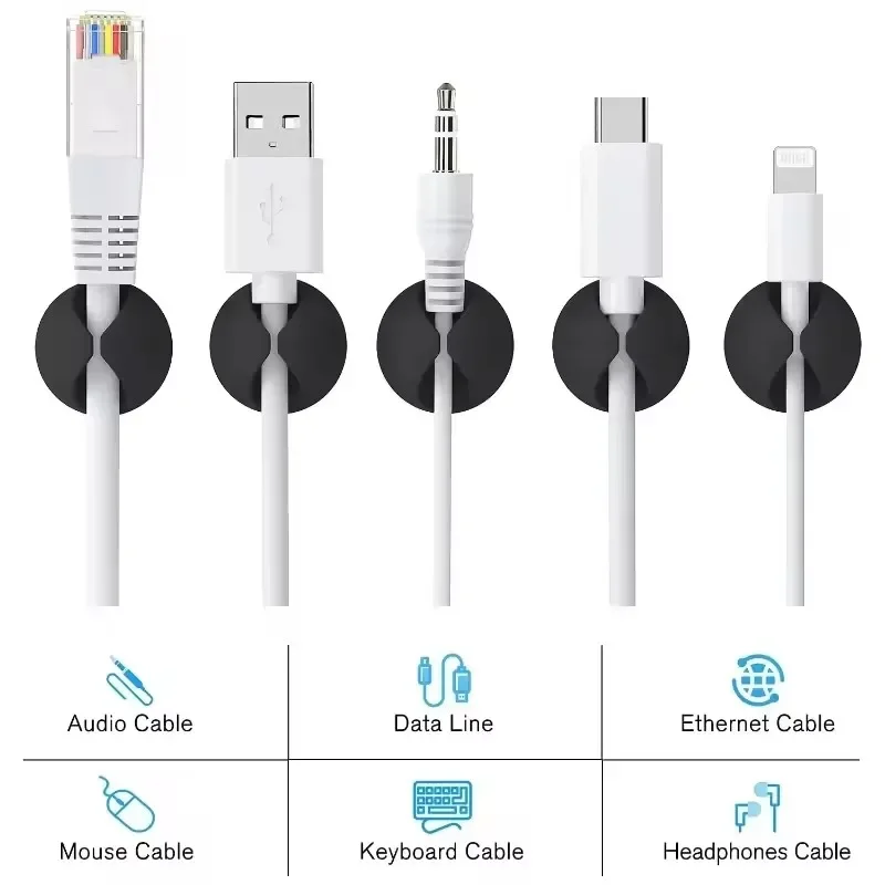 5/50Pcs Desktop Wall Cable Cli - Desk Cable Clip ulasan dan harga